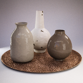 Vases on a Bronze platter