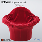 Red Lips Armchair by Carlo Colombo