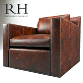 THE PETITE BELGIAN TRACK ARM LEATHER CHAIR