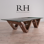 Coffee tables RECLAIMED WOOD &amp; GLASS V-FORM