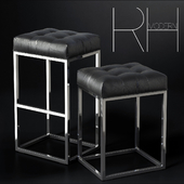RH / REESE TUFTED LEATHER STOOL