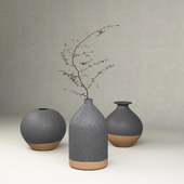 Set of 3 vases in the Japanese style