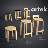 artek stool and high chair