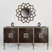 Artisan media cabinet with wall mirror