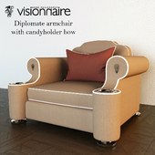 Diplomate armchair with candyholder bow