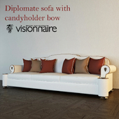 Diplomate sofa with candyholder bow