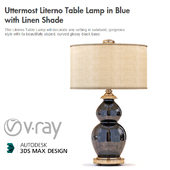 Uttermost Literno Table Lamp in Blue with Linen Shade