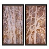 Uttermost Twigs Hand Painted Wall Art (Set of 2)