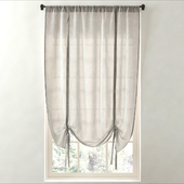 RH/ SHEER LINEN-COTTON TIE-UP SHADE