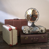 Vintage Fan & Suitcases