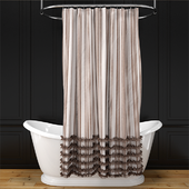 Alice bath+ shower curtain+ oval rail