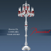 Baccarat - Zenith 12L candelabra clear and red