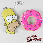 Homer Simpson with Donut Pillows