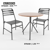 BLA STATION | STRAW chair and table set