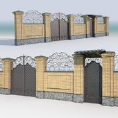 Brick fence_forging gate