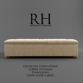 Restoration Hardware /Churchill Upholstered Coffee Ottoman