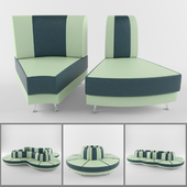 The modular elements of the sofa for the office