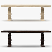 Restoration Hardware trestle salvaged wood extension dining table