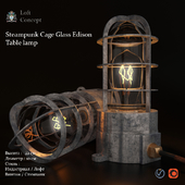 Table Lamp Steampunk Cage Glass Edison Table lamp