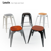 &quot;Louix&quot; chair and taburet_ &quot;Louix&quot; shair High and stool