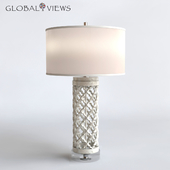 Global Views Lighting Arabesque Round Marble Table Lamp