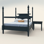 Gwendoline Spindle Bed and bed table