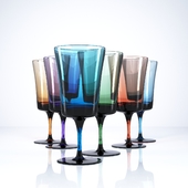 Wine glasses of colored glass