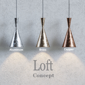 Loft concept - COPPER PENDANT LAMP BEAT LIGHT TALL