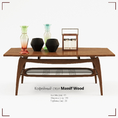 Coffee table MASSIF WOOD + decor