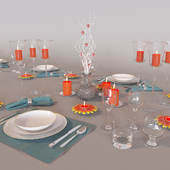 table setting with candles