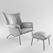 Paris Leather Chair &amp; Ottoman