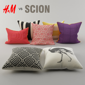 A set of pillows from H &amp; M and Scion