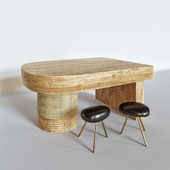 Table Audoux-Minet &amp; Chairs Pair of Artefact