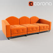 Orange leather Sofa