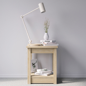 Bedside table with lamp