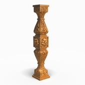 Wooden carved column