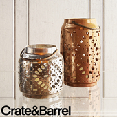 crate &amp; barrel wisteria metallic ceramic lanterns