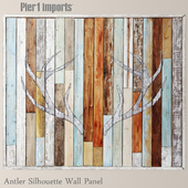 Antler Silhouette Wall Panel, painting, wall decor, plank panels, wooden decor, boards, wooden wall, panel, slats