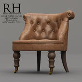 Restoration Hardware /Sophie Tufted Leather Slipper Chair