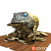 Трехлапая жаба с монетой