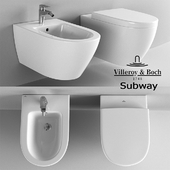 The toilet and bidet Villeroy &amp; Boch Subway