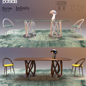 Porada Infinity Table and Ester Chair
