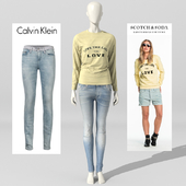 Mannequin with Calvin Klein Jeans and Scotch & Soda Sweater