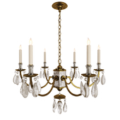 Visual Comfort Thomas OBrien Elizabeth 6 Light Chandelier in Gilded Iron with Wax TOB5036GI