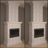 Oven - fireplace with tiles