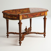 Antique French Marquetry Bureau Plat Writing Table