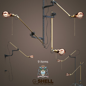 Goldenshell set (9 items) of industrial steampunk extension