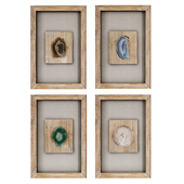 Uttermost Agate Stone Wall Art (Set of 4)