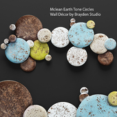 Mclean Earth Tone Circles Wall Decor, настенный декор, диски, круглый, панно, панель, металлический, лофт, ржавый, ржавчина