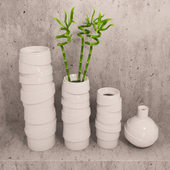 Vases and bamboo set